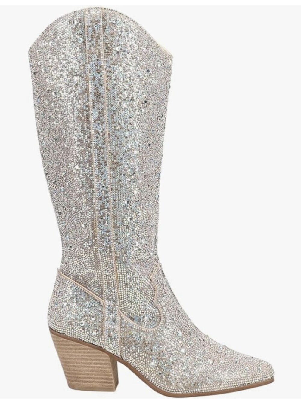 Anthropologie Matisse Nashville Rhinestone Western 15" Side Zip Boots Size 9 EUC